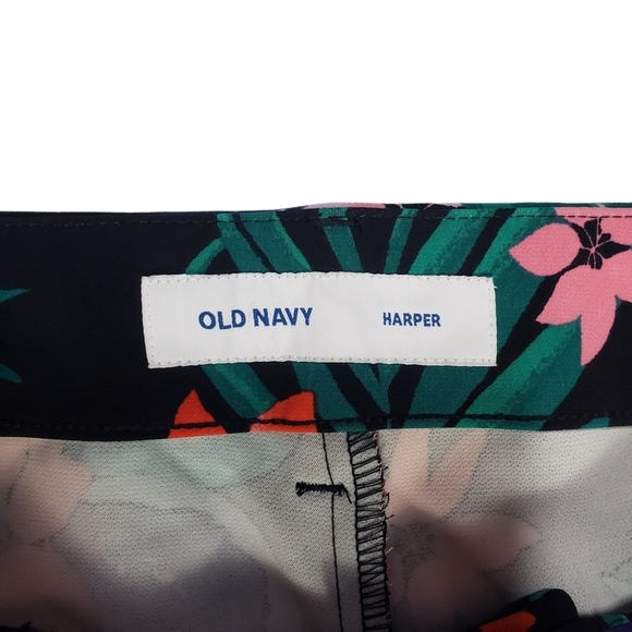 Old Navy Harper Ankle Pants Size 24 Floral Print Wrinkle Free Colorful Workwear - Picture 10 of 14